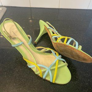Banana Republic Sling Back Strappy Heels Pastel Multi-Color